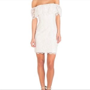 Guess white lace dress off shoulder dress